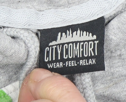 City Comfort Boys Grey Black Gaming Hoodie 7-8 Years