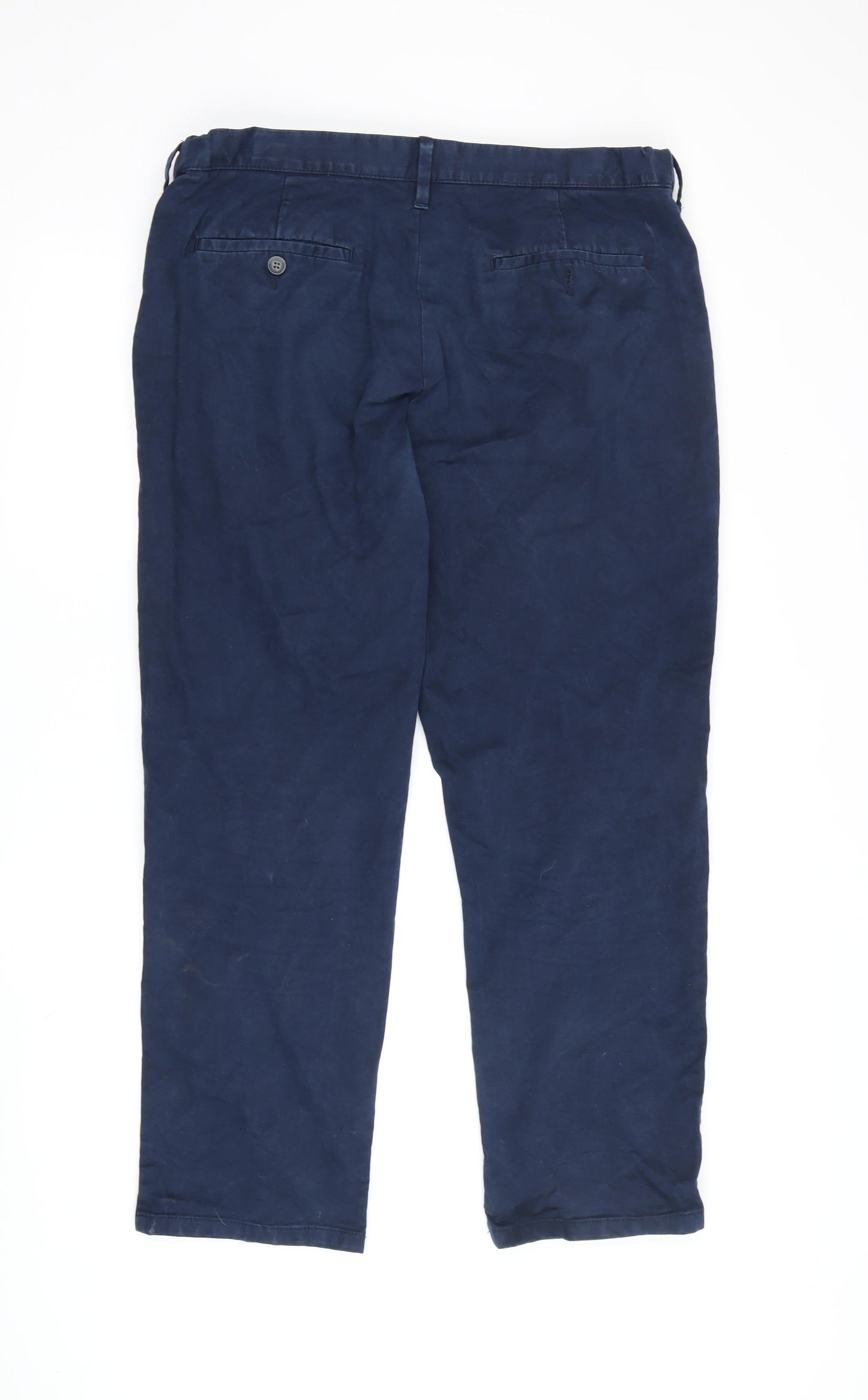 Marks and Spencer Men's Blue Chino Trousers, Size 36