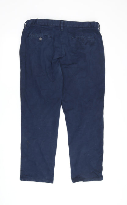 Marks and Spencer Men's Blue Chino Trousers, Size 36