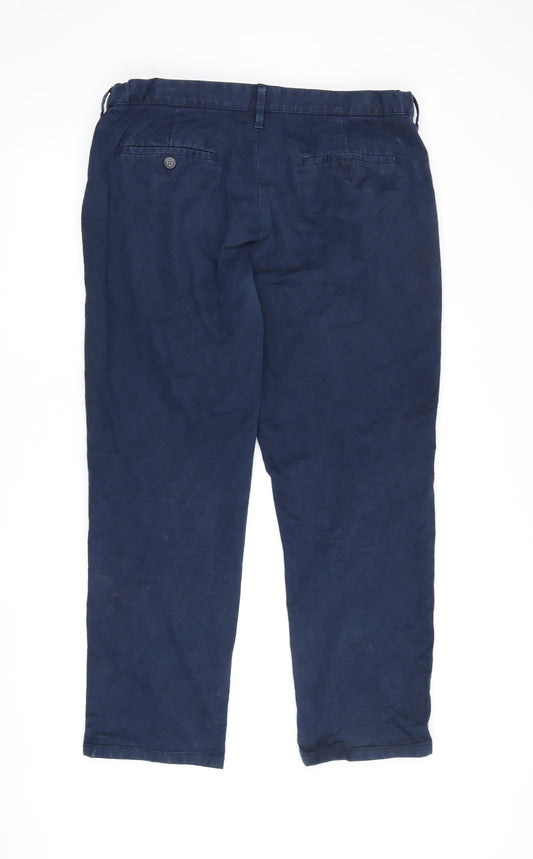 Marks and Spencer Men's Blue Chino Trousers, Size 36