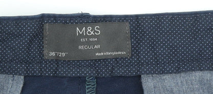 Marks and Spencer Men's Blue Chino Trousers, Size 36