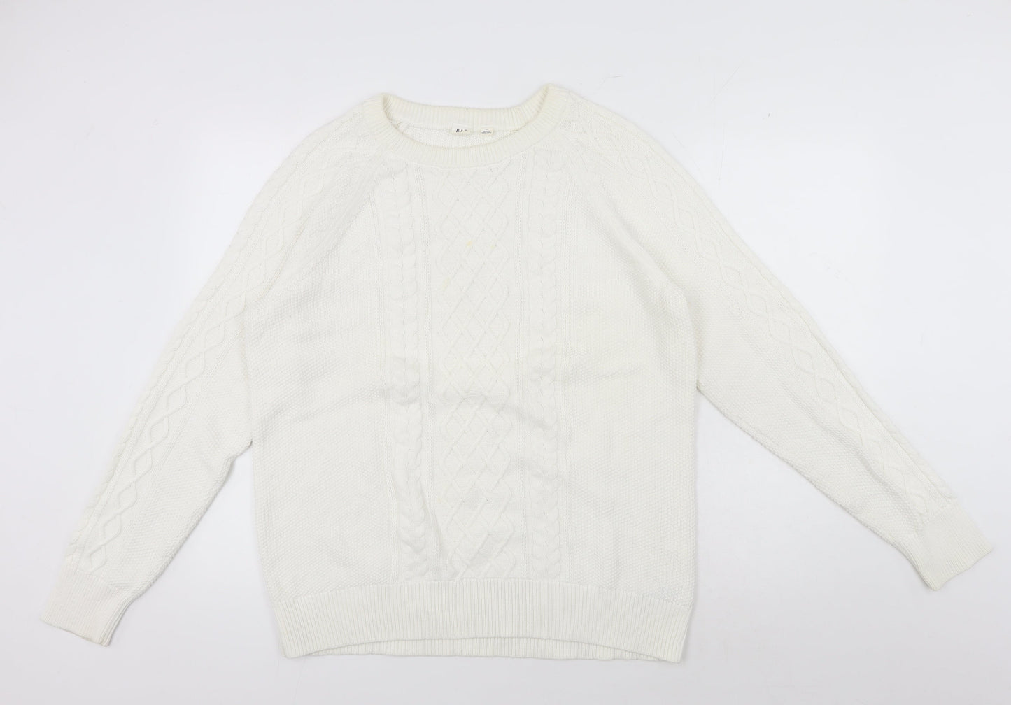GAP Women's White Cable-Knit Pullover Jumper XL