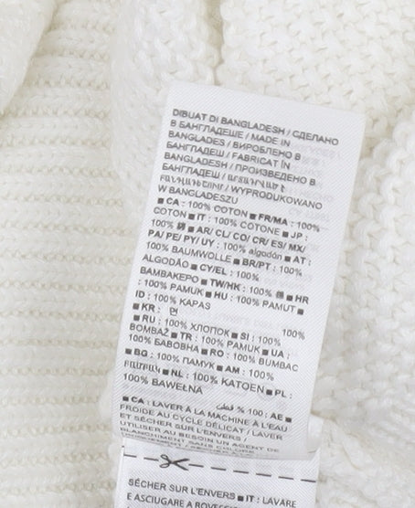 GAP Women's White Cable-Knit Pullover Jumper XL