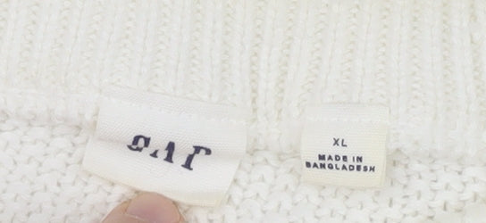 GAP Women's White Cable-Knit Pullover Jumper XL