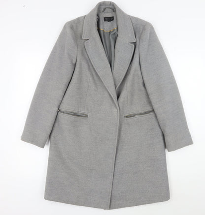 Womens UK Size 8 Topshop Grey Overcoat