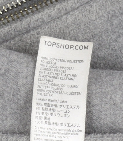 Womens UK Size 8 Topshop Grey Overcoat