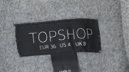 Womens UK Size 8 Topshop Grey Overcoat