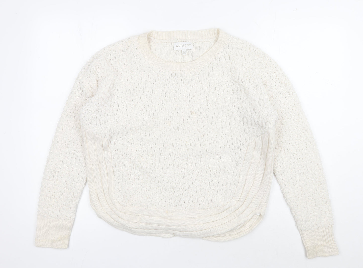 Apricot Women's Ivory Open-Knit Pullover, Size 10