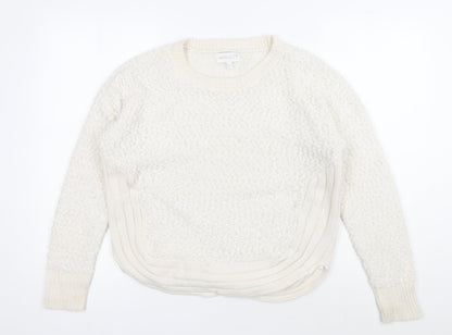 Apricot Women's Ivory Open-Knit Pullover, Size 10