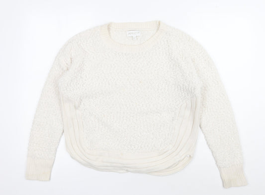 Apricot Women's Ivory Open-Knit Pullover, Size 10