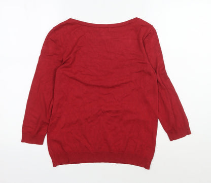 Womens UK Size 10 Monsoon Red Pullover Jumper