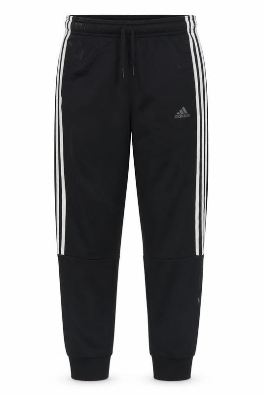 Front view of adidas boys’ black track pants 14 years regular fit