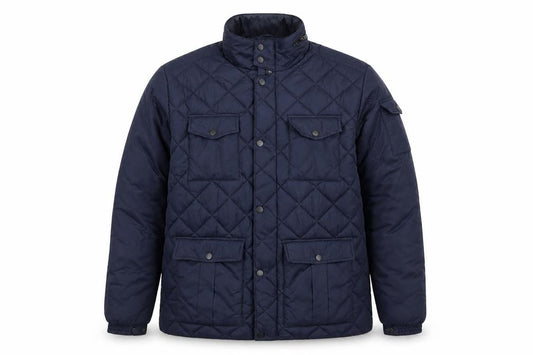 Mens UK Size 56 ERIC HATTON Blue Quilted Coat