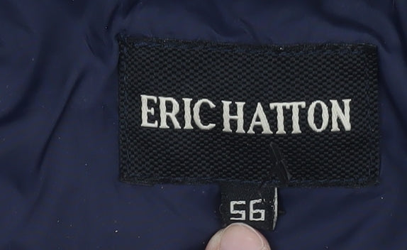 Mens UK Size 56 ERIC HATTON Blue Quilted Coat