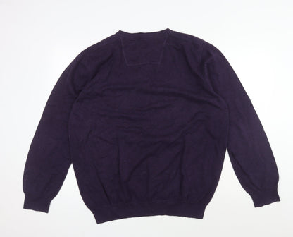 RJR John Rocha Men's XL Purple V-Neck Jumper