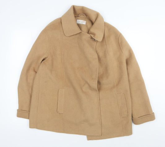 Marks & Spencer Women's Beige Wool Overcoat Size 12