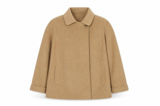 Marks & Spencer Women's Beige Wool Overcoat Size 12