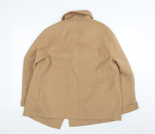 Marks & Spencer Women's Beige Wool Overcoat Size 12