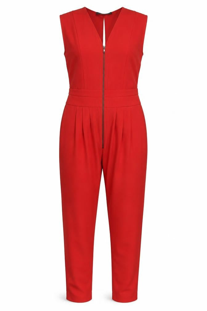 Womens UK Size 2XS Zara One-Piece Red Jumpsuit