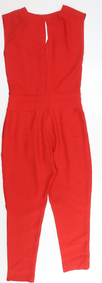 Zara Women's Red Sleeveless Jumpsuit Size 2XS
