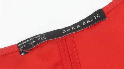 Zara Women's Red Sleeveless Jumpsuit Size 2XS