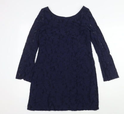 Zara Women's Blue Shift Dress, Size 12, Party-Perfect