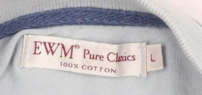 EWM Men's Blue Polo Shirt - L - Short Sleeve Casual