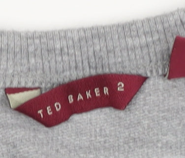Womens UK Size 10 Ted Baker Grey Basic T-Shirt