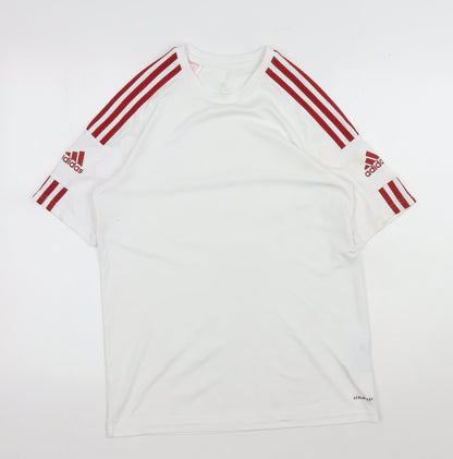 Adidas Boys White Football Jersey, Size 16, Athletic Fit