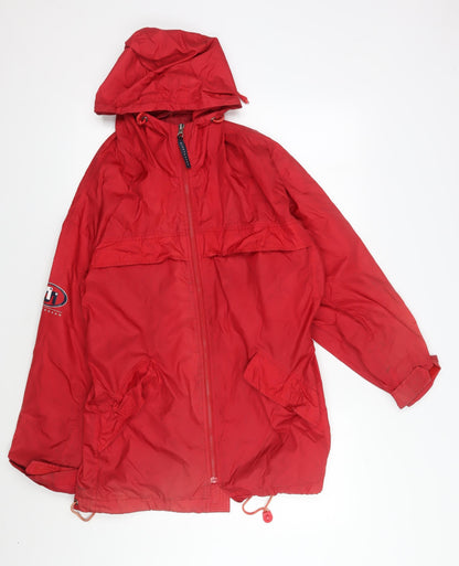 Mens UK Size M Joie de Vivre Red Windbreaker Coat