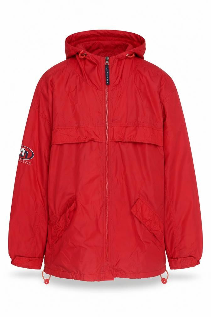 Mens UK Size M Joie de Vivre Red Windbreaker Coat