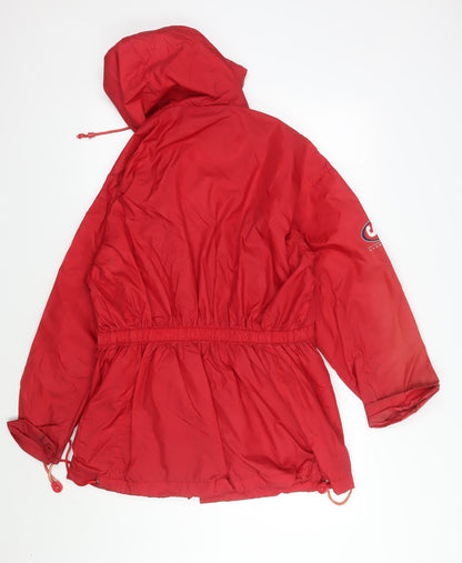 Mens UK Size M Joie de Vivre Red Windbreaker Coat