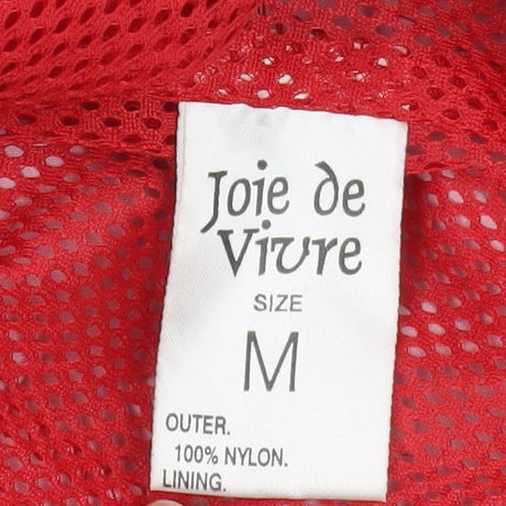Mens UK Size M Joie de Vivre Red Windbreaker Coat