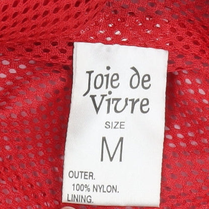Mens UK Size M Joie de Vivre Red Windbreaker Coat