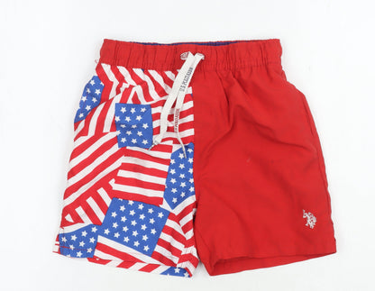 U.S. Polo Assn. Boys Red Blue Stars Swim Shorts 8-9 Years