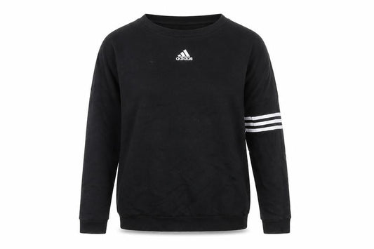 Front view of Adidas Black unisex pullover sweatshirt, size 10
