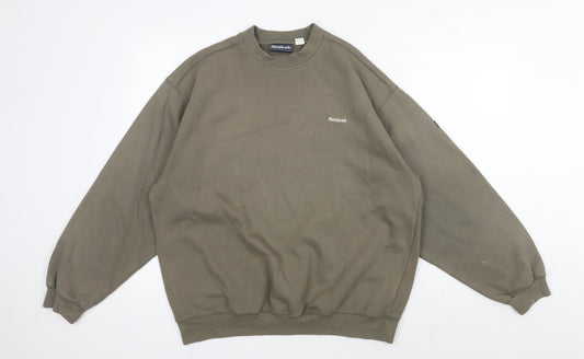 Mens UK Size M Reebok Green Pullover Sweatshirt