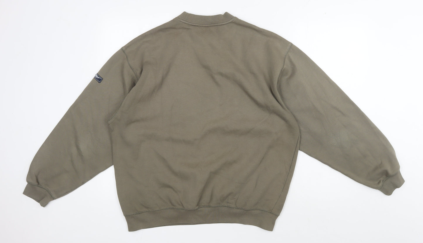 Mens UK Size M Reebok Green Pullover Sweatshirt