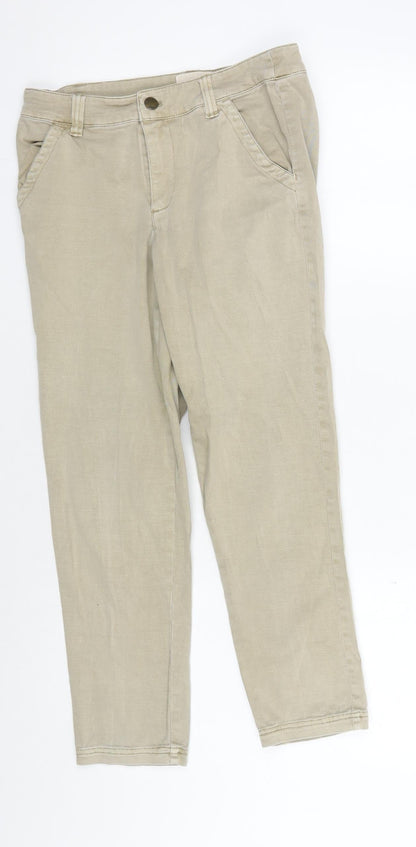 Womens UK Size 8 Oasis Regular Fit Chino Beige Trousers