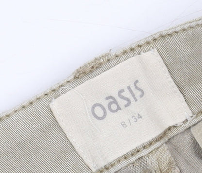 Womens UK Size 8 Oasis Regular Fit Chino Beige Trousers