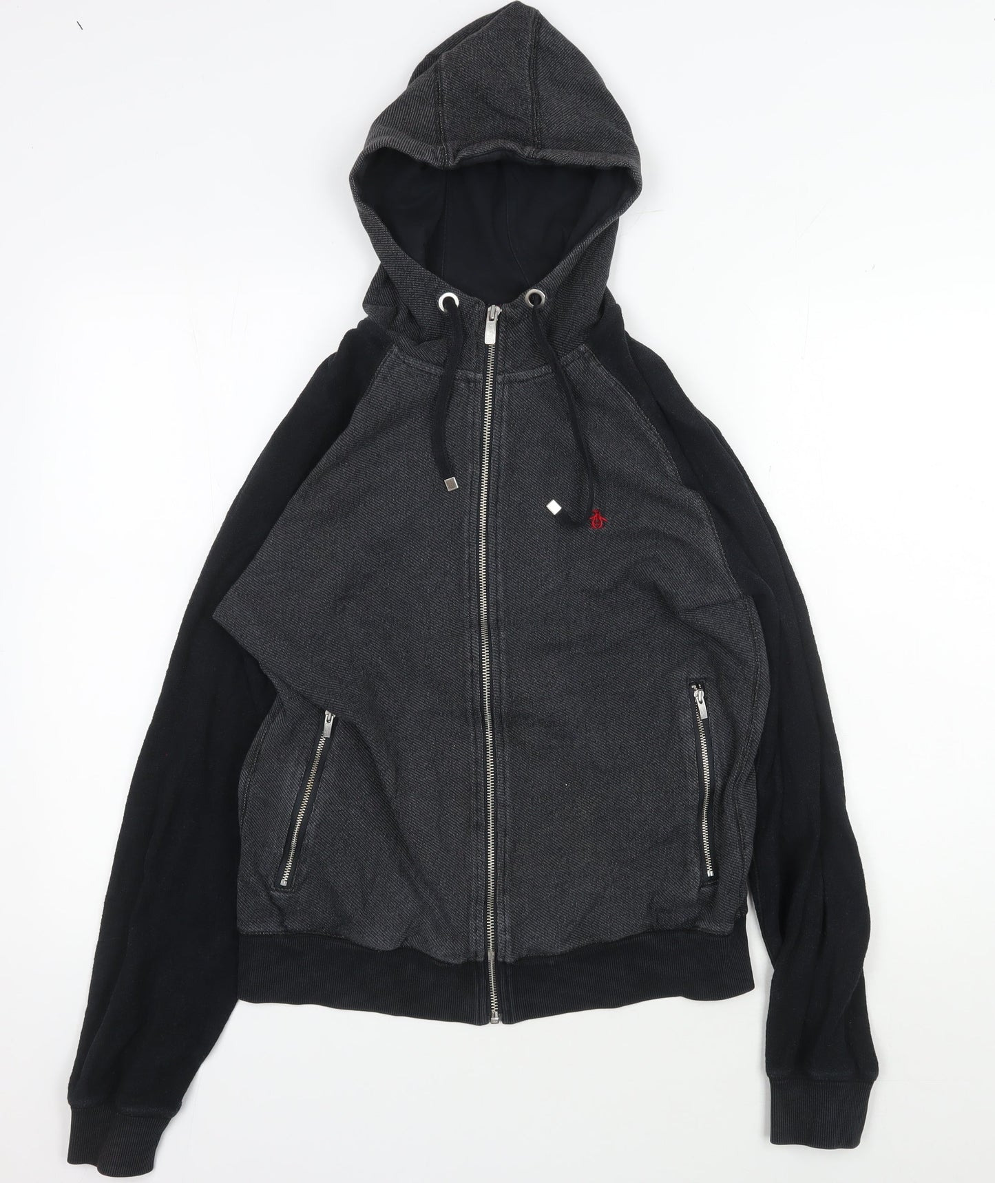 Mens UK Size S Penguin Black Full Zip Hoodie