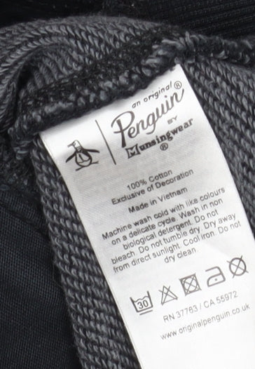 Mens UK Size S Penguin Black Full Zip Hoodie