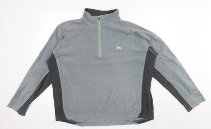 Mens UK Size XL Trespass Grey 1/4 Zip Sweatshirt