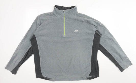 Mens UK Size XL Trespass Grey 1/4 Zip Sweatshirt