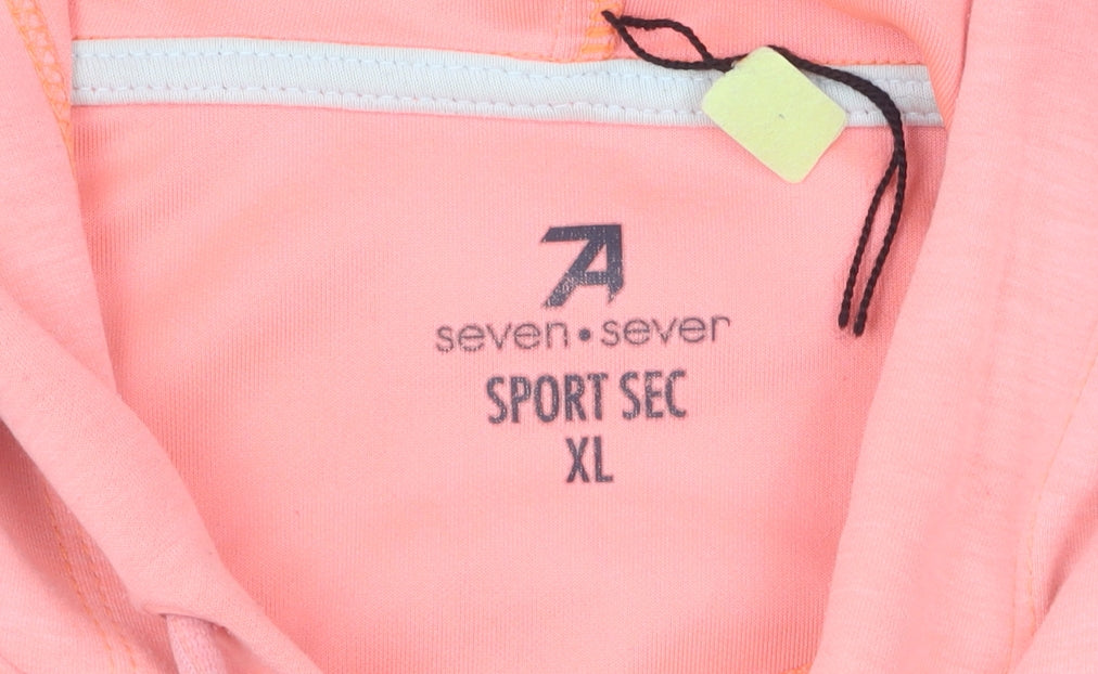 Seven Women Pink Pullover Hoodie Size XL - Sporty Design