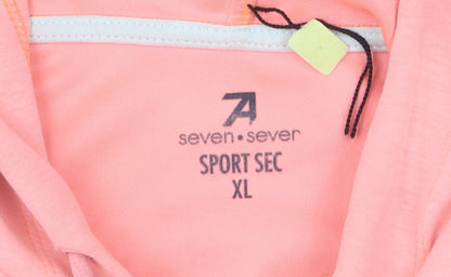 Seven Women Pink Pullover Hoodie Size XL - Sporty Design