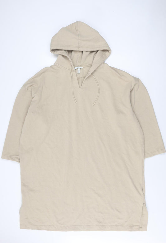 H&M Women's Beige Hoodie XL Cotton Blend