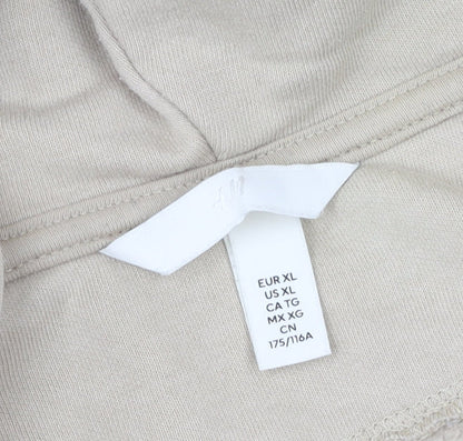 H&M Women's Beige Hoodie XL Cotton Blend
