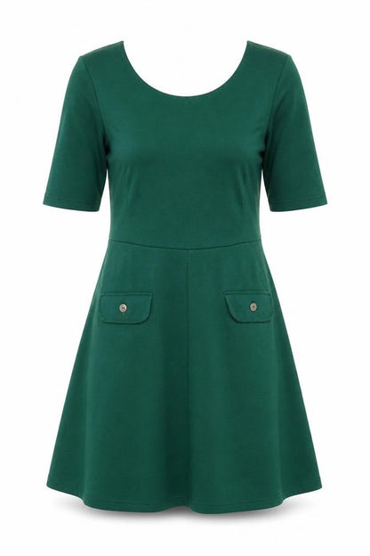 Vila Women's Green Fit & Flare Mini Dress, M