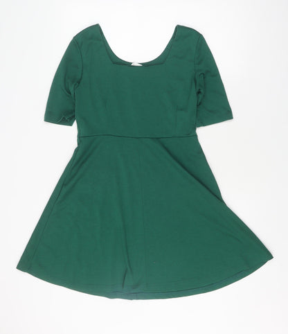Vila Women's Green Fit & Flare Mini Dress, M